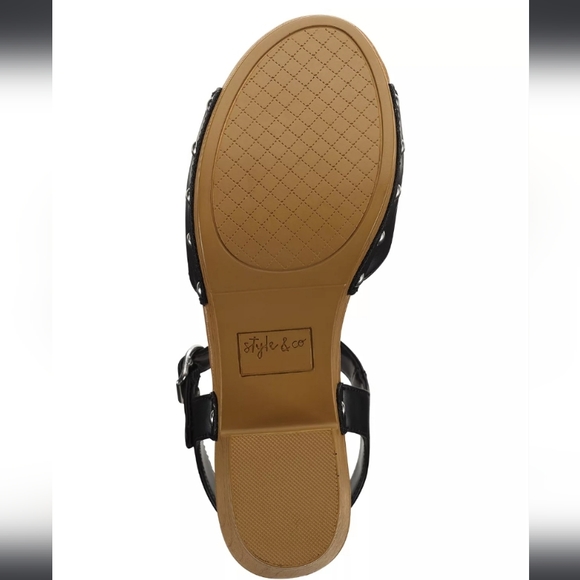 Style & Co Anddreas Platform Block-heel Sandals Black 10.5 - Picture 5 of 8